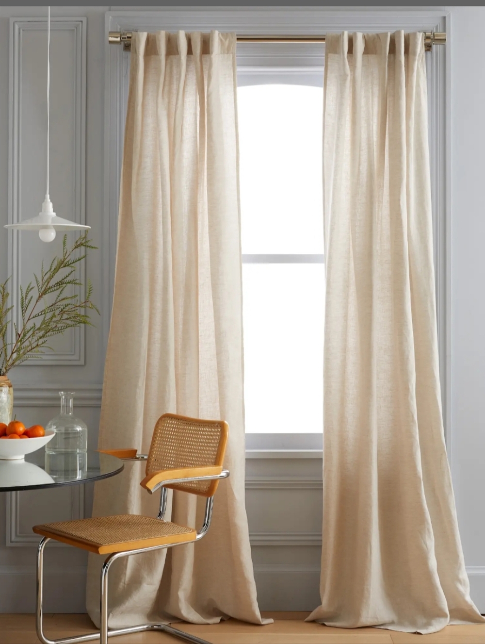 Quince European Linen Curtain Light Filtering 48x108